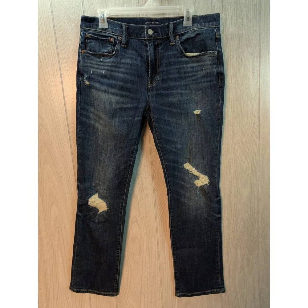 Lucky Brand Jeans 31x30 MENS BLUE DENIM 223 Straight Medium Preppy Stretch Retro